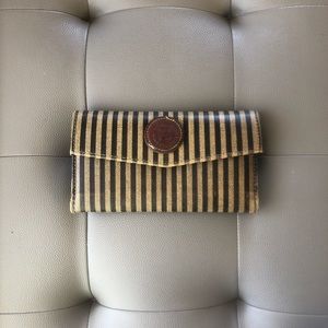 Vintage Fendi roma Italy 1925 pin striped wallet.